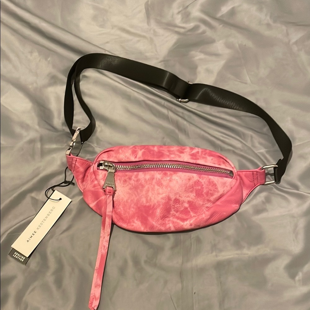 Aimee Kestenberg Pink tie dye pouch with pockets